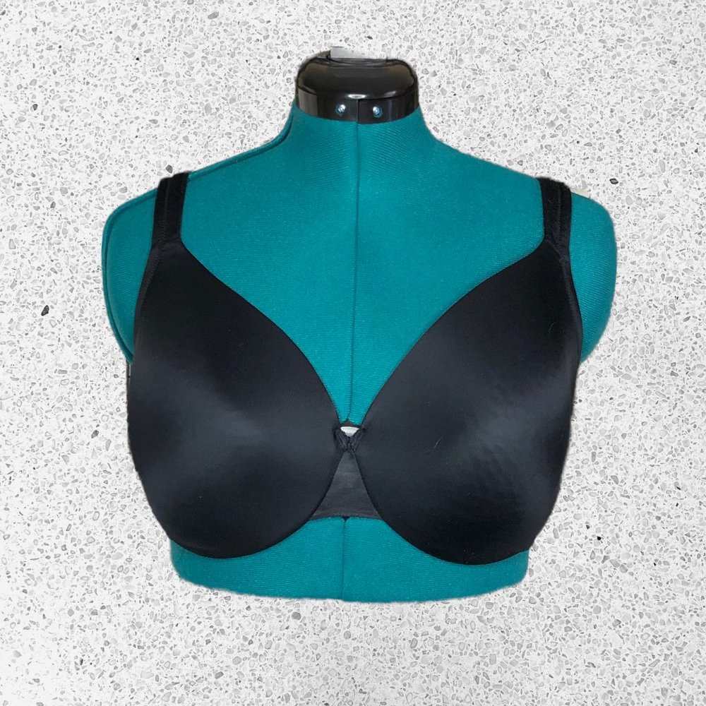 Cacique Black Satin Full Coverage Underwire 40ddd… - image 1